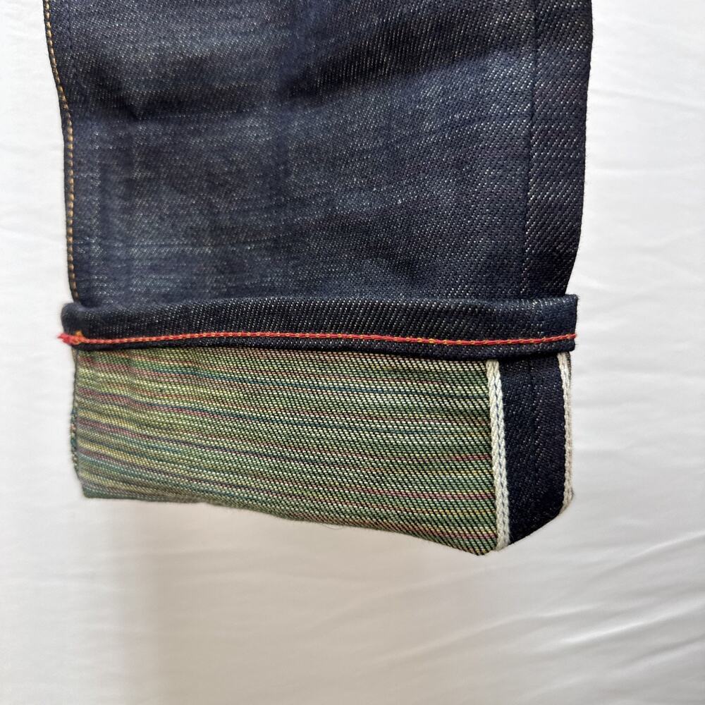 Gustin #541 The Rainbow Selvedge Slim Denim Jeans Size 32 Button Fly Dark Wash - Picture 5 of 9